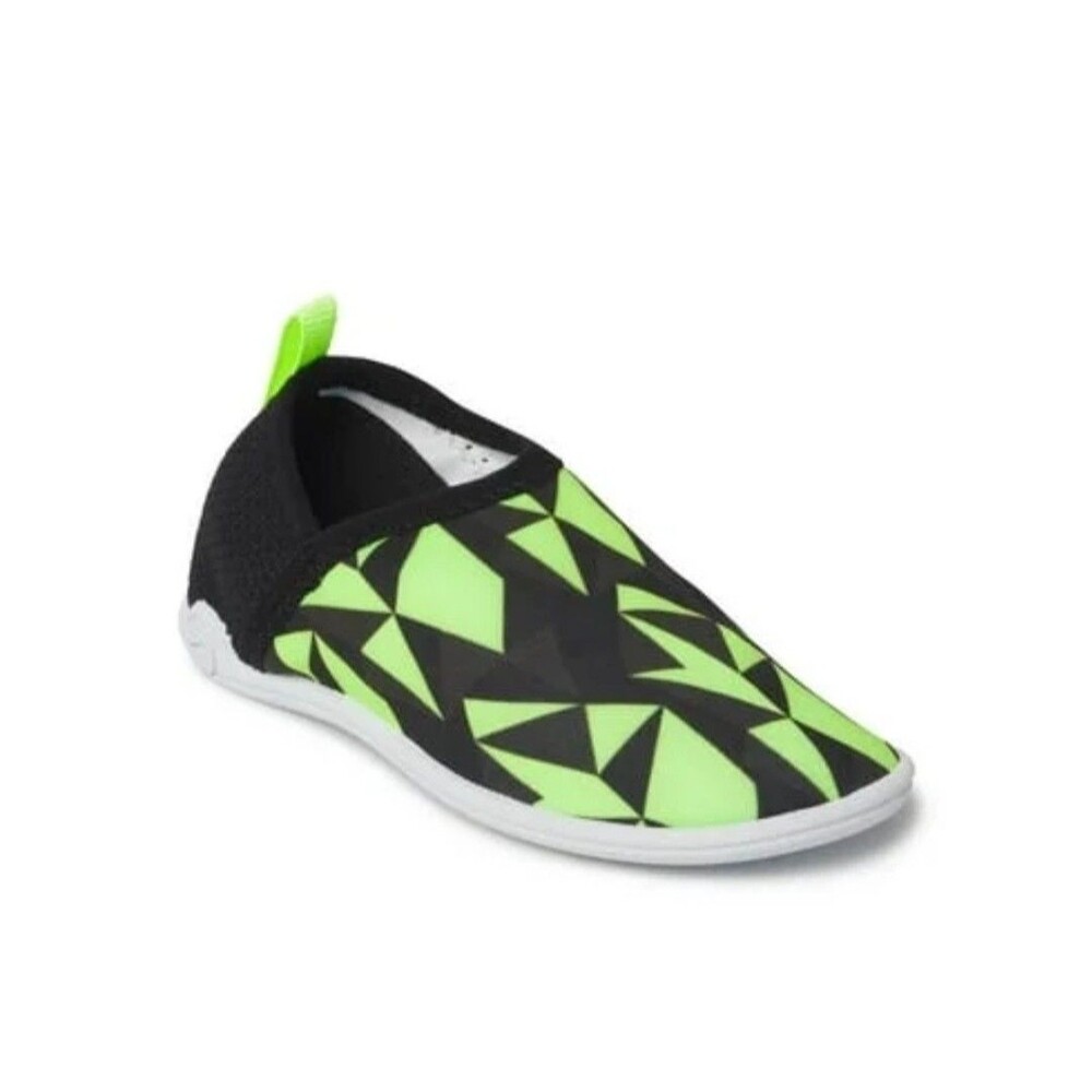 Speedo Kids' Beach Booties - Black/Neon-Green, Large (9-10), UV Protection